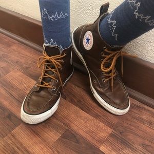 Men’s size 8 Brown Leather Converse Hightops
